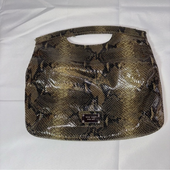 Nine West Faux Snakeskin Large Clutch Handbag - Picture 1 of 10